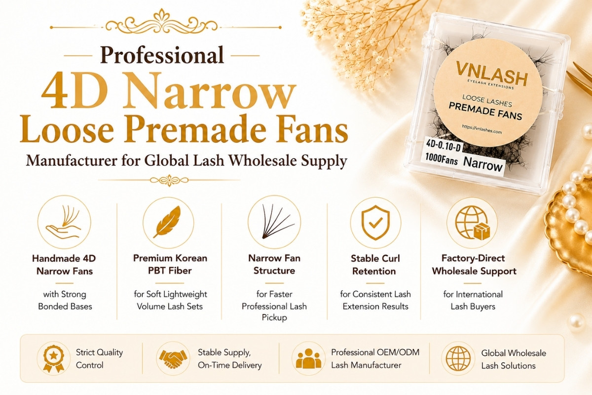 Professional 4D Narrow Loose Premade Fans Manufacturer for Global Lash Wholesale Supply