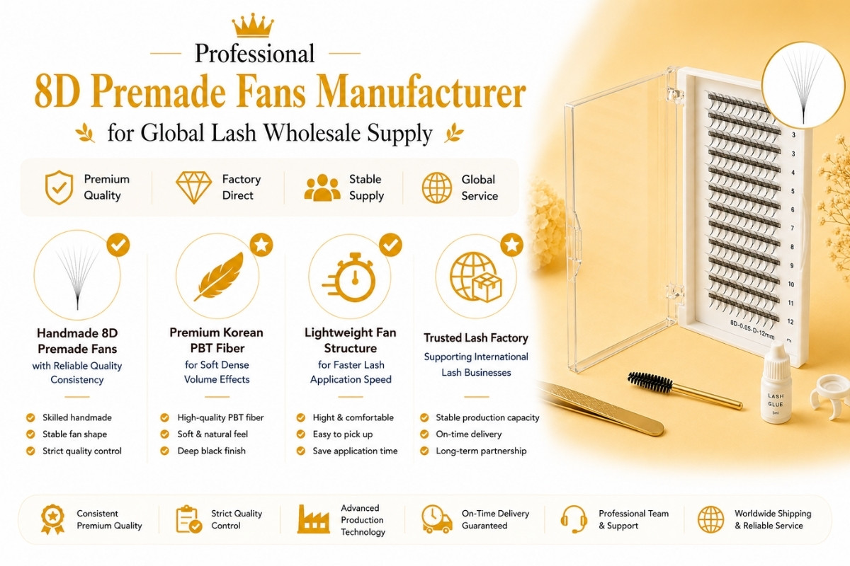 Professional 8D Premade Fans Manufacturer for Global Lash Wholesale Supply