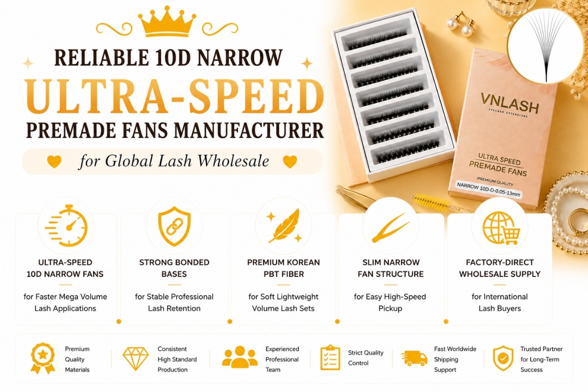 Reliable 10D Narrow Ultra-Speed Premade Fans Manufacturer for Global Lash Wholesale