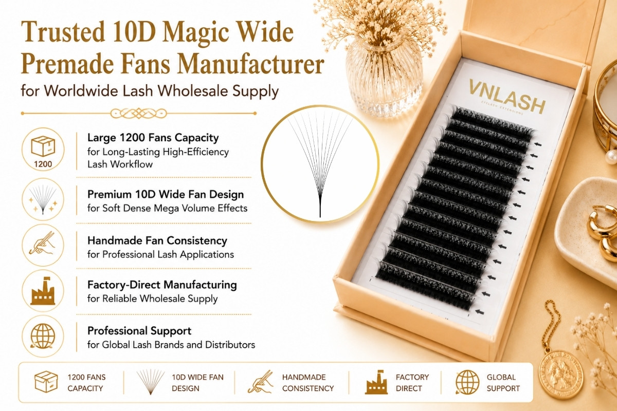 Trusted 10D Magic Wide Premade Fans Manufacturer for Worldwide Lash Wholesale Supply