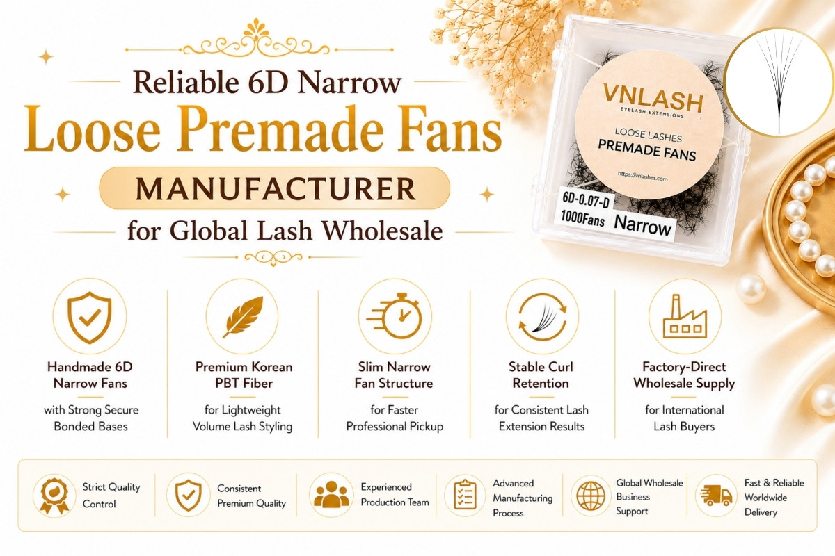 Reliable 6D Narrow Loose Premade Fans Manufacturer for Global Lash Wholesale