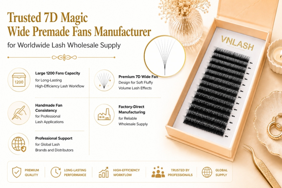 Trusted 7D Magic Wide Premade Fans Manufacturer for Worldwide Lash Wholesale Supply