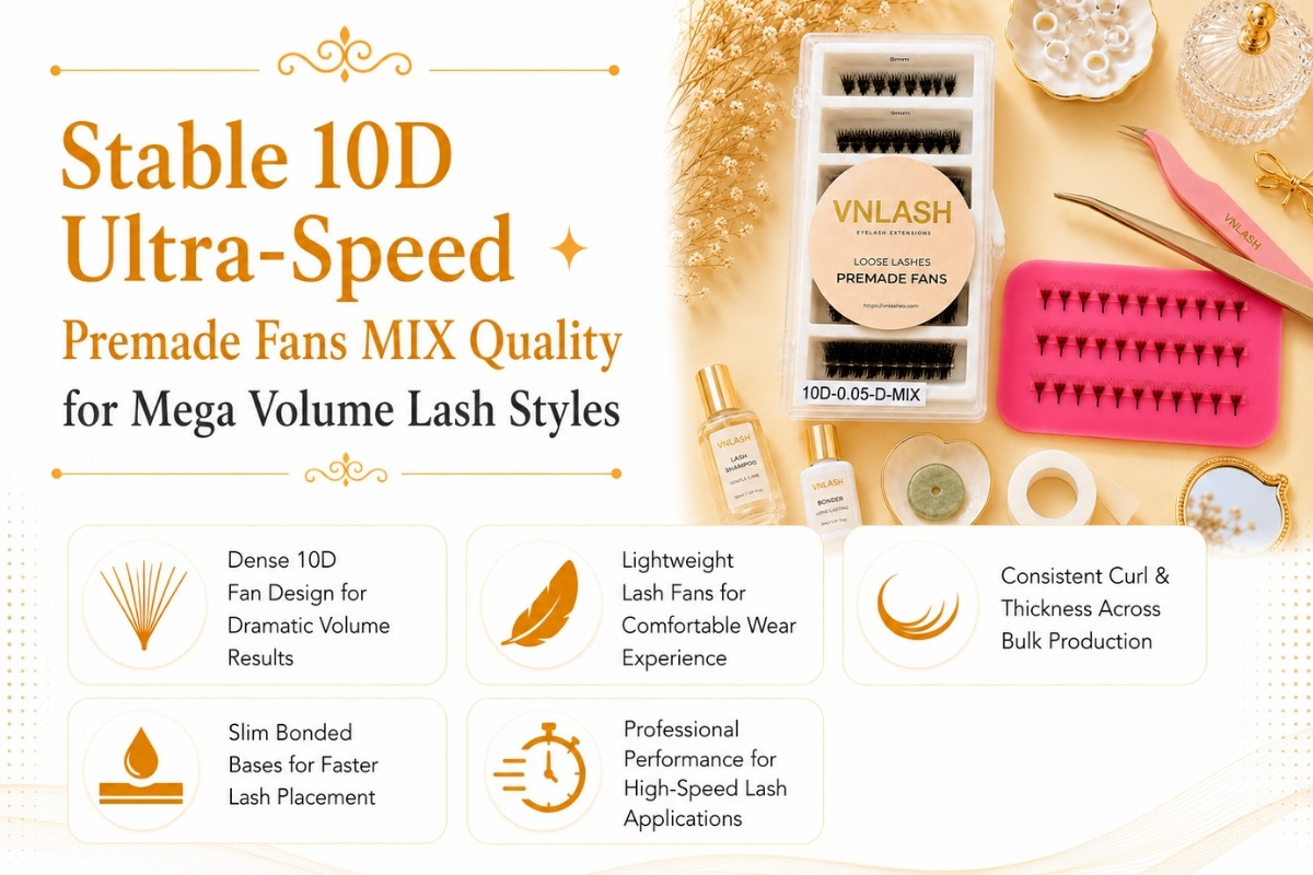 Stable 10D Ultra-Speed Premade Fans MIX Quality for Mega Volume Lash Styles