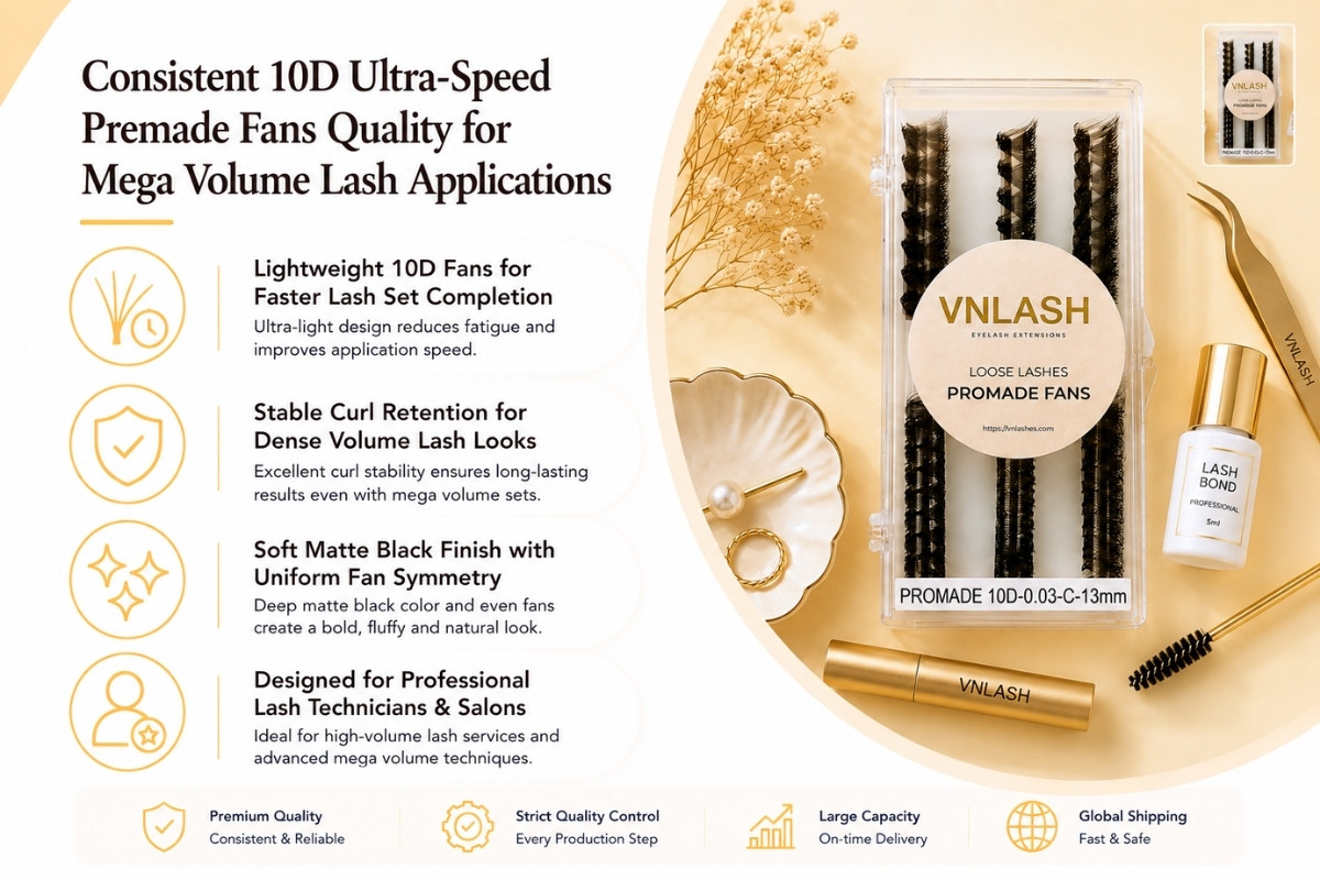 Consistent 10D Ultra-Speed Premade Fans Quality for Mega Volume Lash Applications