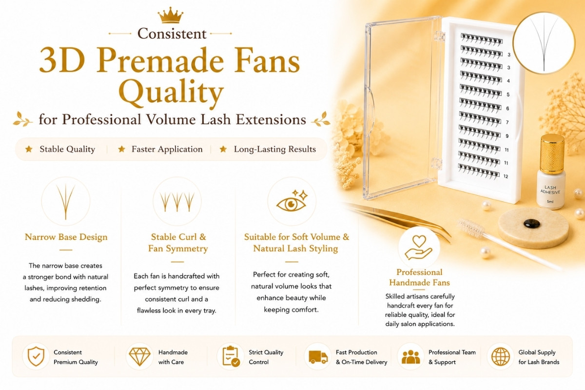 Consistent 3D Premade Fans Quality for Professional Volume Lash Extensions