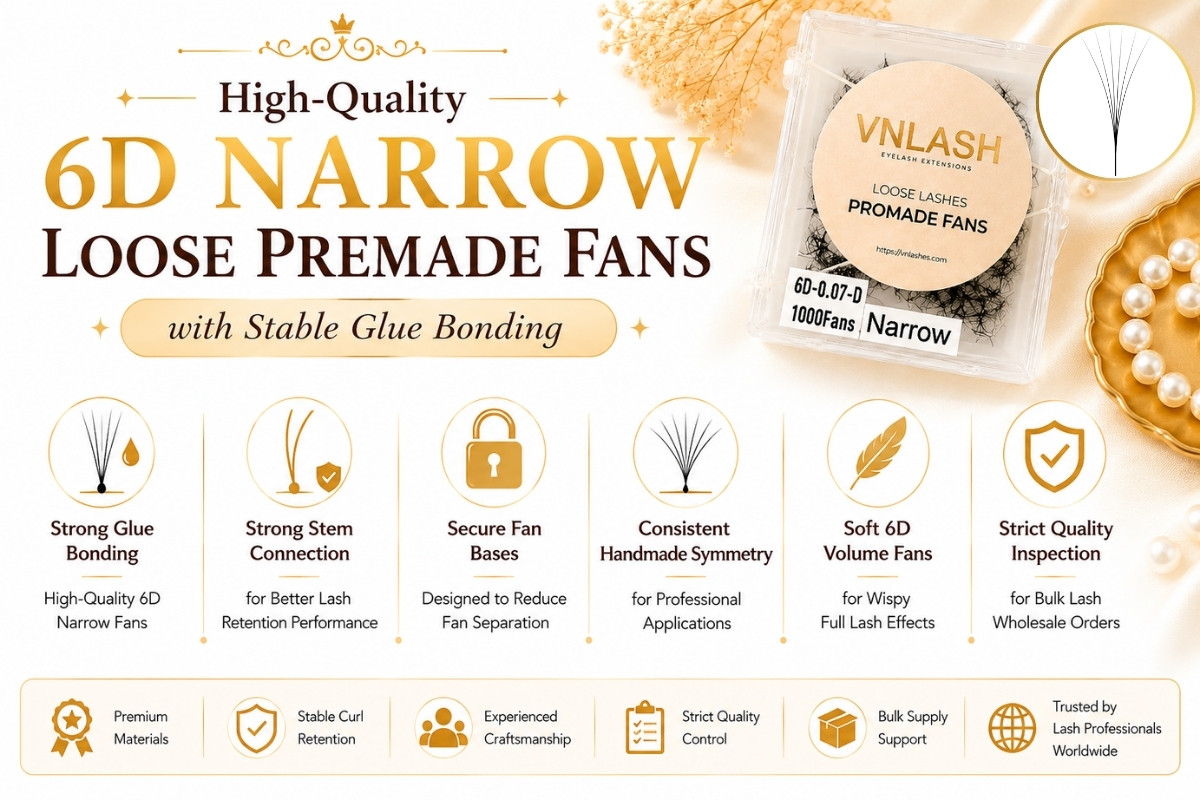 High-Quality 6D Narrow Loose Premade Fans with Stable Glue Bonding