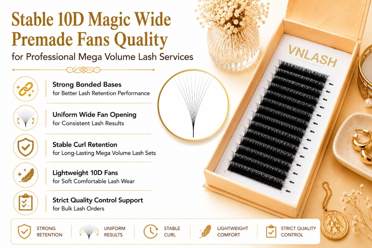 Stable 10D Magic Wide Premade Fans Quality for Professional Mega Volume Lash Services