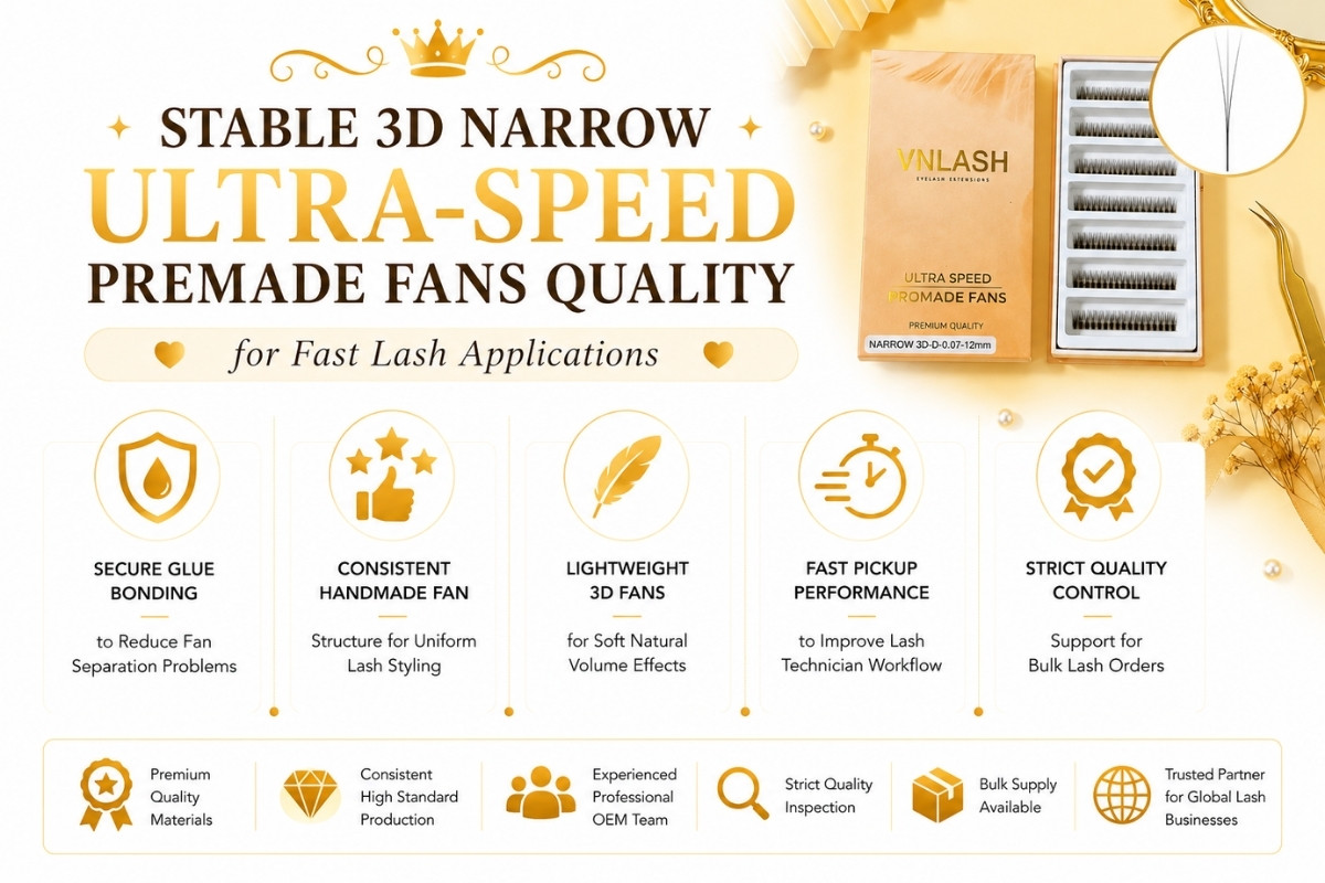 Stable 3D Narrow Ultra-Speed Premade Fans Quality for Fast Lash Applications