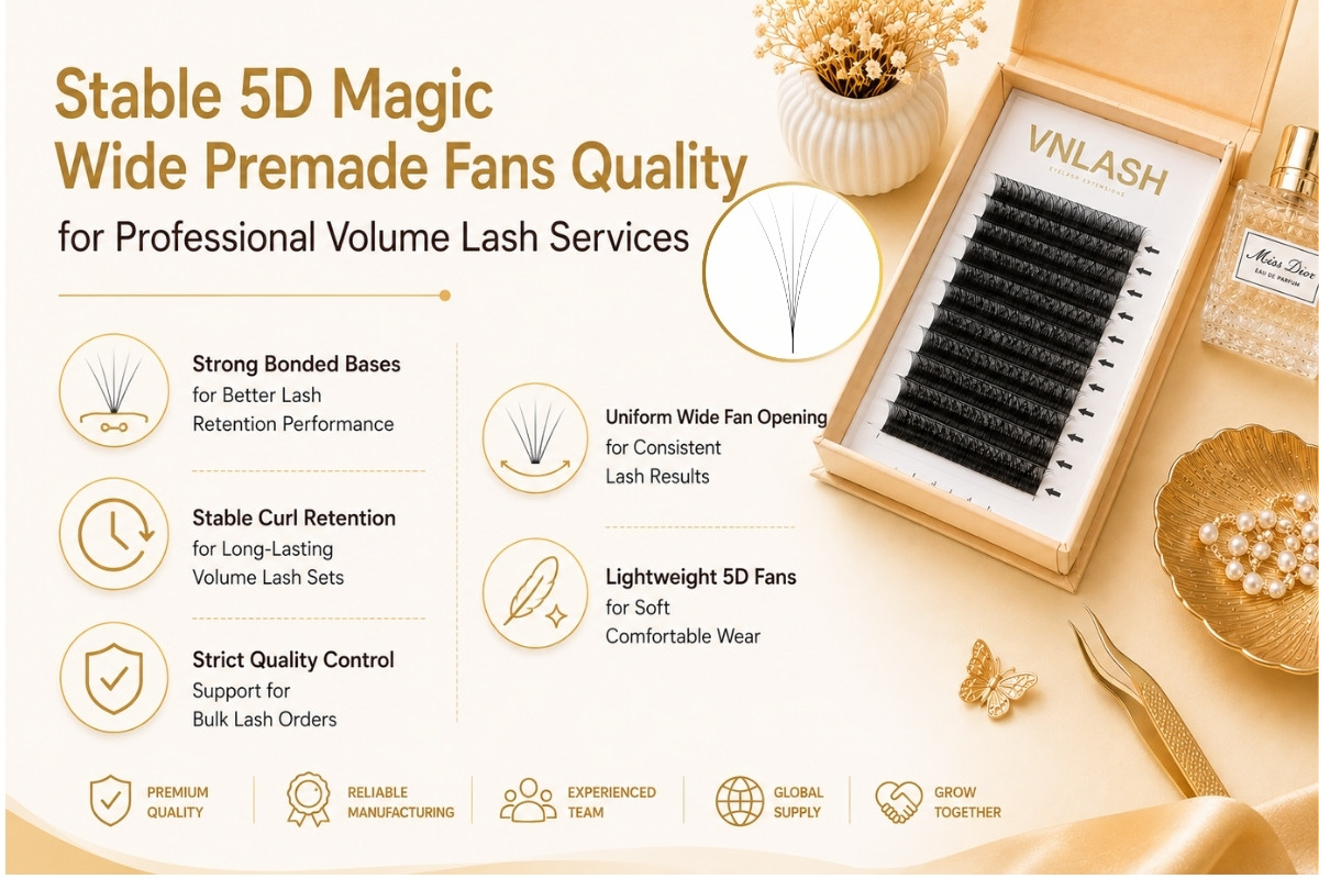 Stable 5D Magic Wide Premade Fans Quality for Professional Volume Lash Services