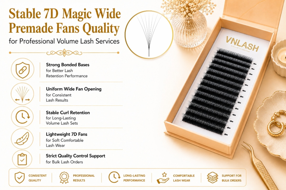 Stable 7D Magic Wide Premade Fans Quality for Professional Volume Lash Services