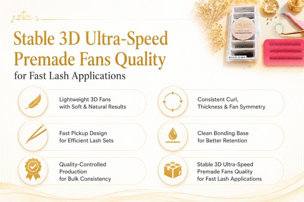 Stable 3D Ultra-Speed Premade Fans Quality for Fast Lash Applications