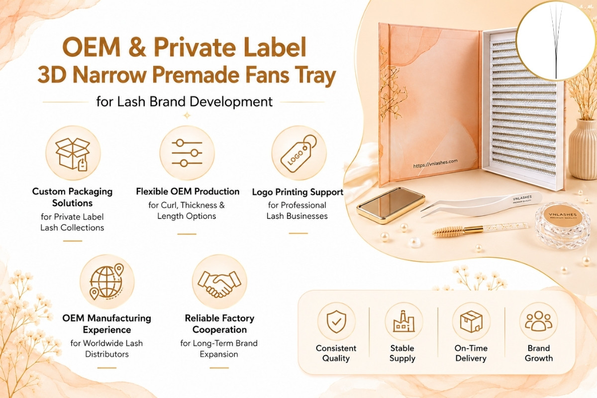 OEM & Private Label 3D Narrow Premade Fans Tray for Lash Brand Development