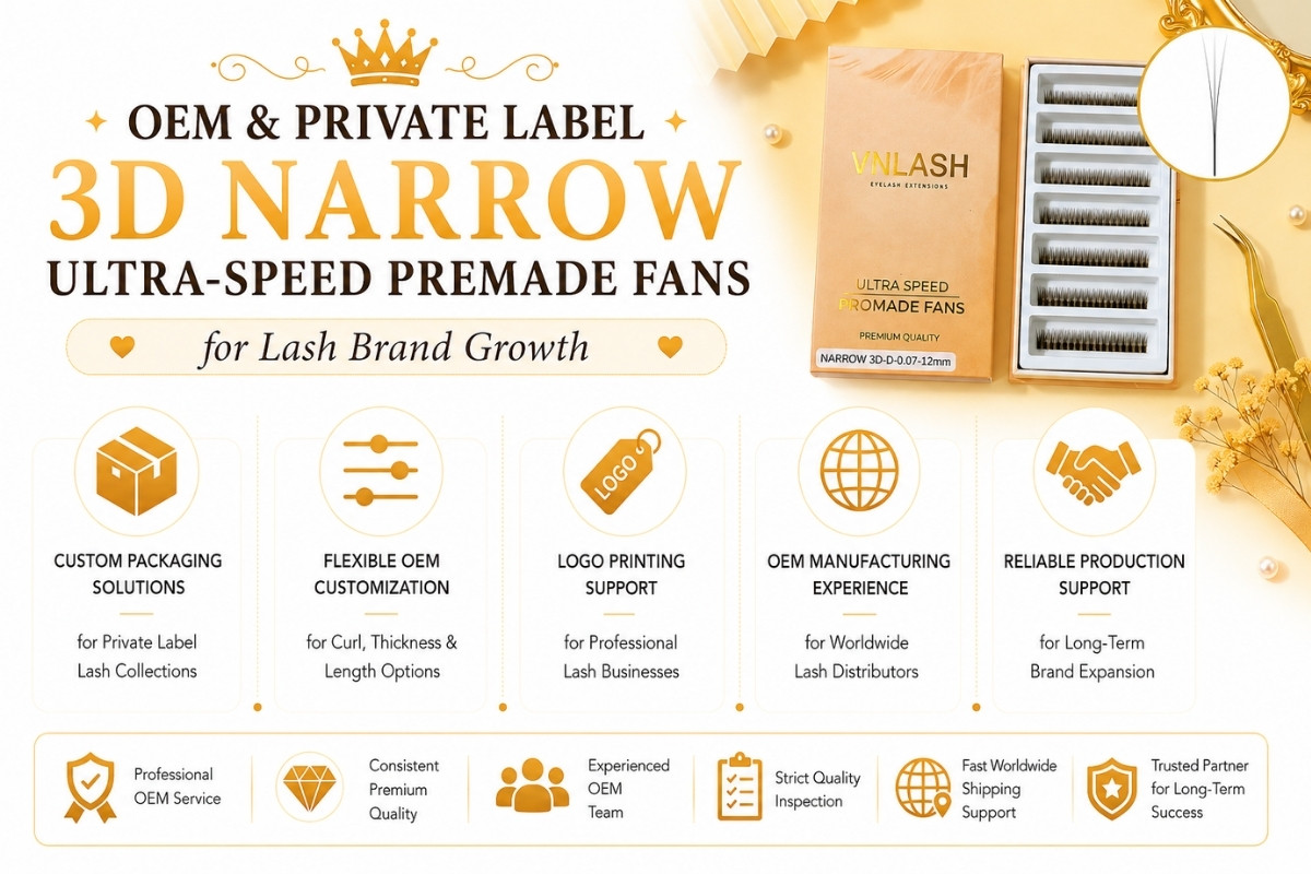 OEM & Private Label 3D Narrow Ultra-Speed Premade Fans for Lash Brand Growth