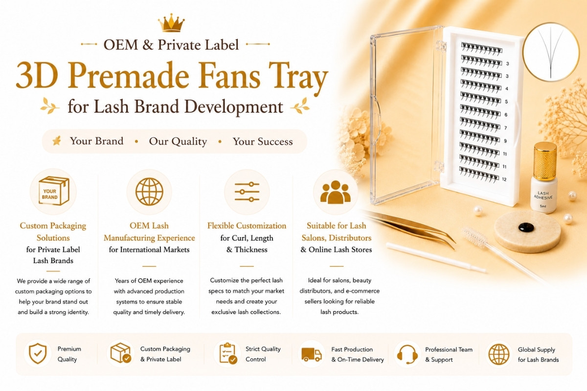 OEM & Private Label 3D Premade Fans Tray for Lash Brand Development