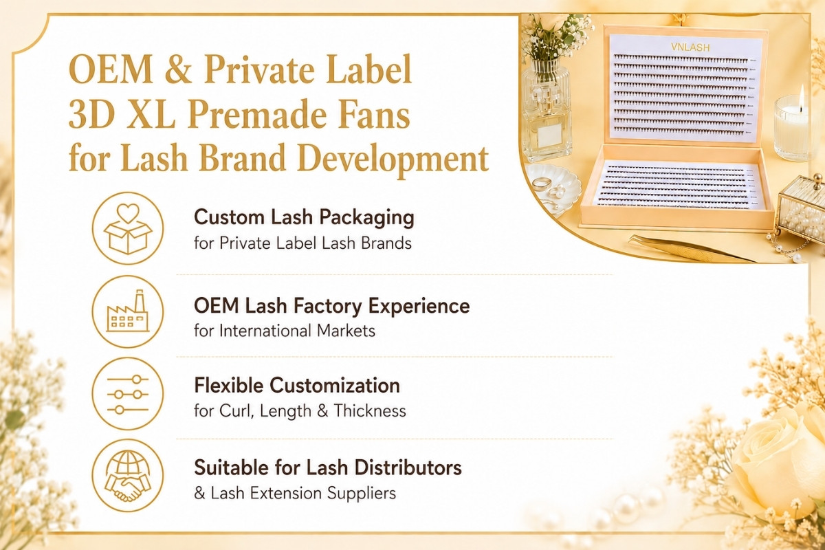 OEM & Private Label 3D XL Premade Fans for Lash Brand Development