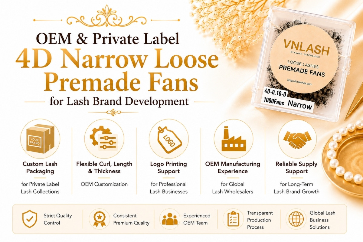 OEM & Private Label 4D Narrow Loose Premade Fans for Lash Brand Development