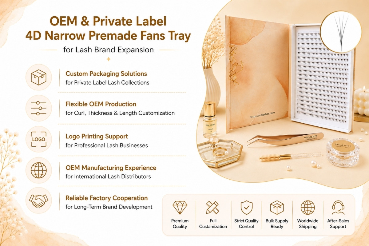 OEM & Private Label 4D Narrow Premade Fans Tray for Lash Brand Expansion