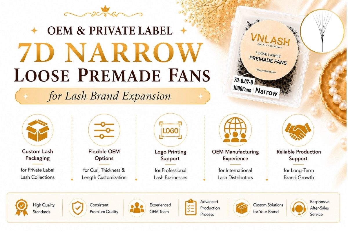 OEM & Private Label 7D Narrow Loose Premade Fans for Lash Brand Expansion