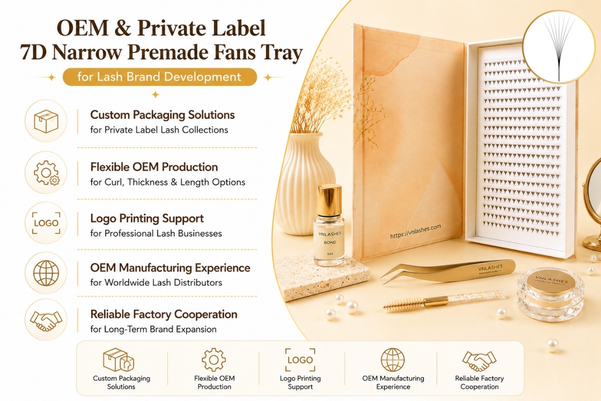 OEM & Private Label 7D Narrow Premade Fans Tray for Lash Brand Development