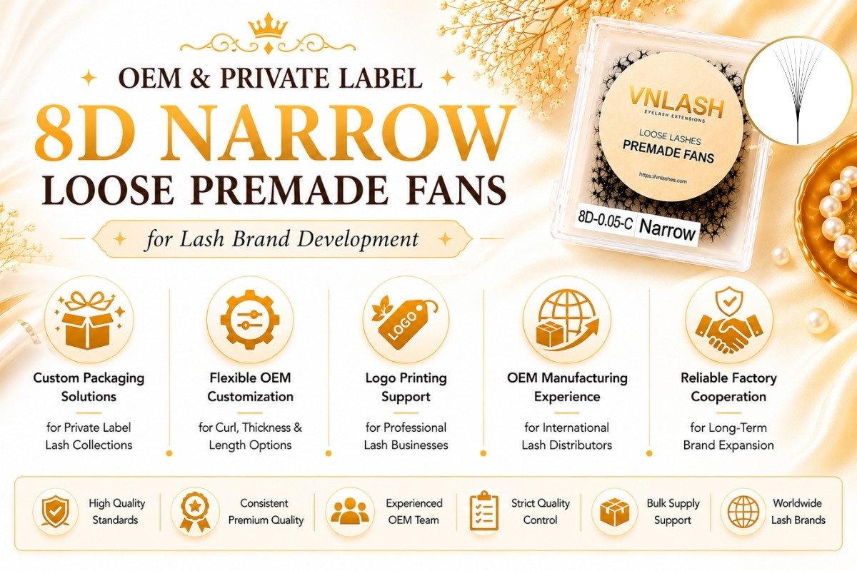 OEM & Private Label 8D Narrow Loose Premade Fans for Lash Brand Development
