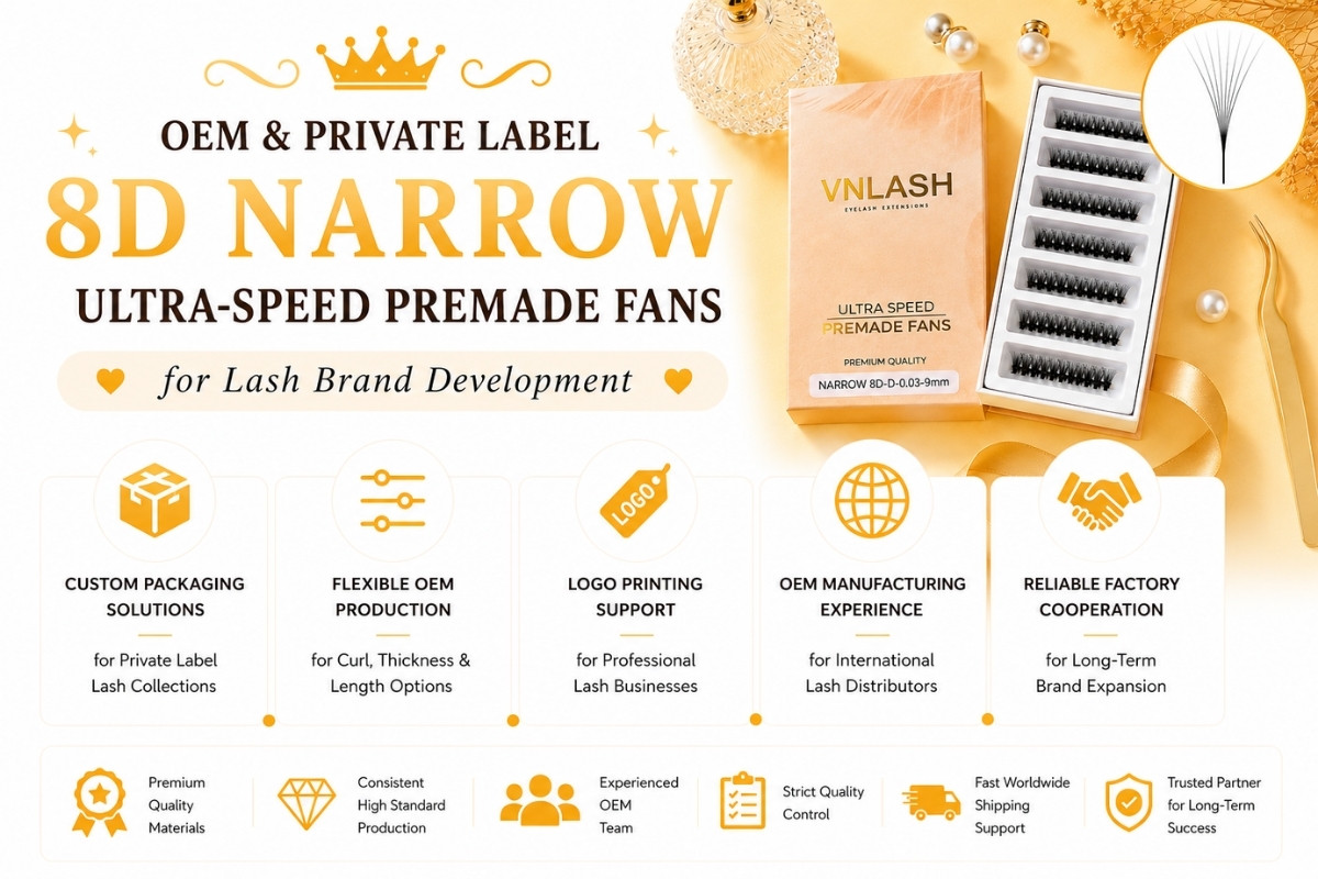 OEM & Private Label 8D Narrow Ultra-Speed Premade Fans for Lash Brand Development