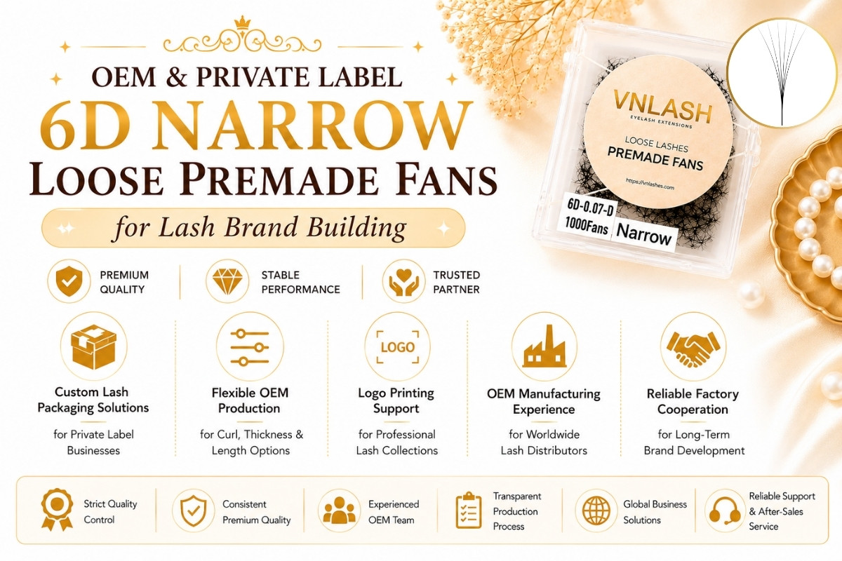 OEM & Private Label 6D Narrow Loose Premade Fans for Lash Brand Building