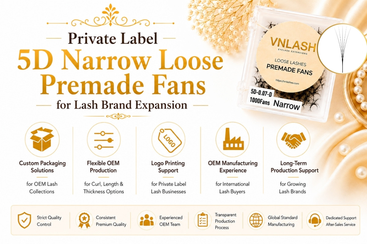 Private Label 5D Narrow Loose Premade Fans for Lash Brand Expansion