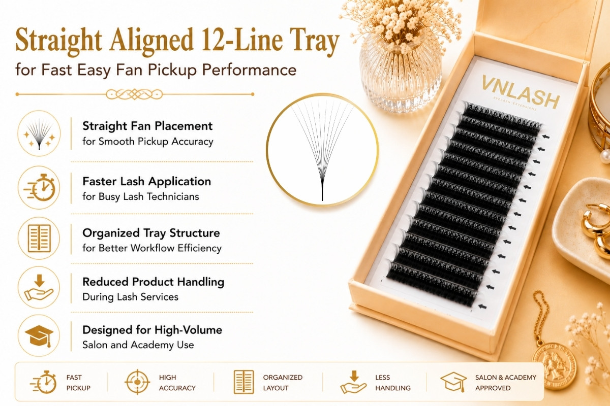 Straight Aligned 12-Line Tray for Fast Easy Fan Pickup Performance