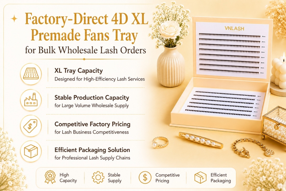 Factory-Direct 4D XL Premade Fans Tray for Bulk Wholesale Lash Orders