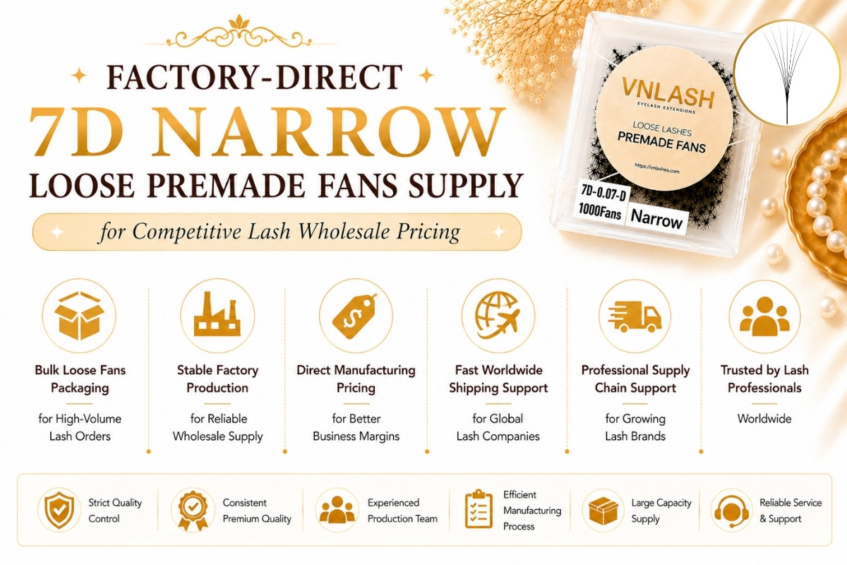Factory-Direct 7D Narrow Loose Premade Fans Supply for Competitive Lash Wholesale Pricing