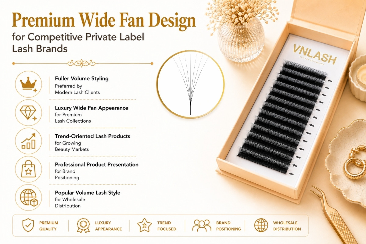 Premium Wide Fan Design for Competitive Private Label Lash Brands