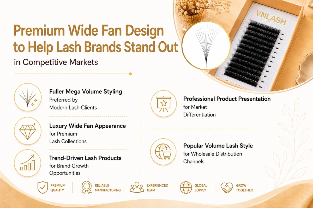 Premium Wide Fan Design to Help Lash Brands Stand Out in Competitive Markets