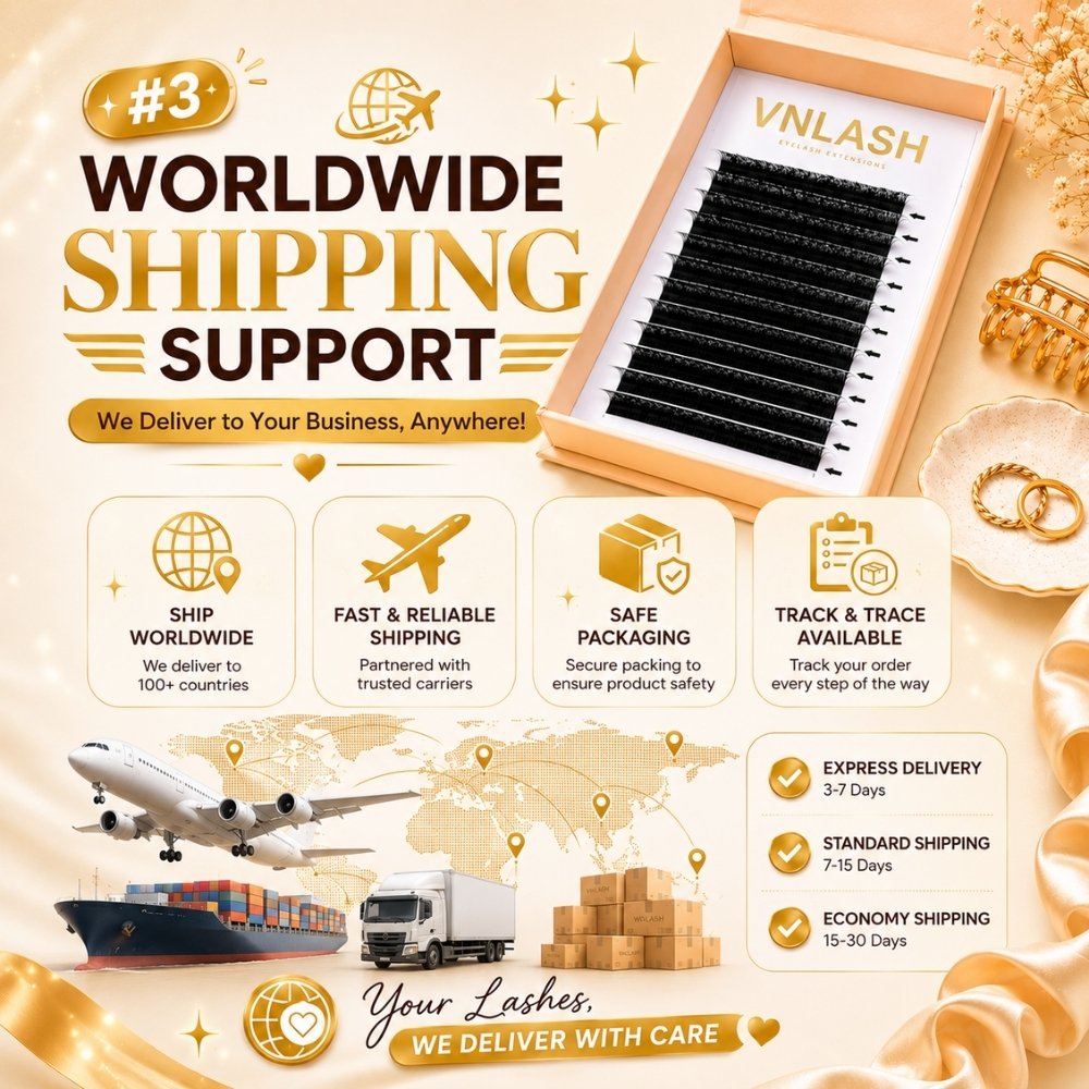 Worldwide Shipping Support for Global Lash Businesses with 6D Magic Wide Premade Fans