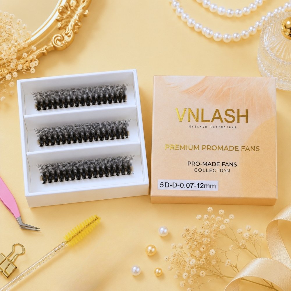 5D Ultra-Speed Premade Fans 3-Compartment Box | Wholesale Lash Supplier