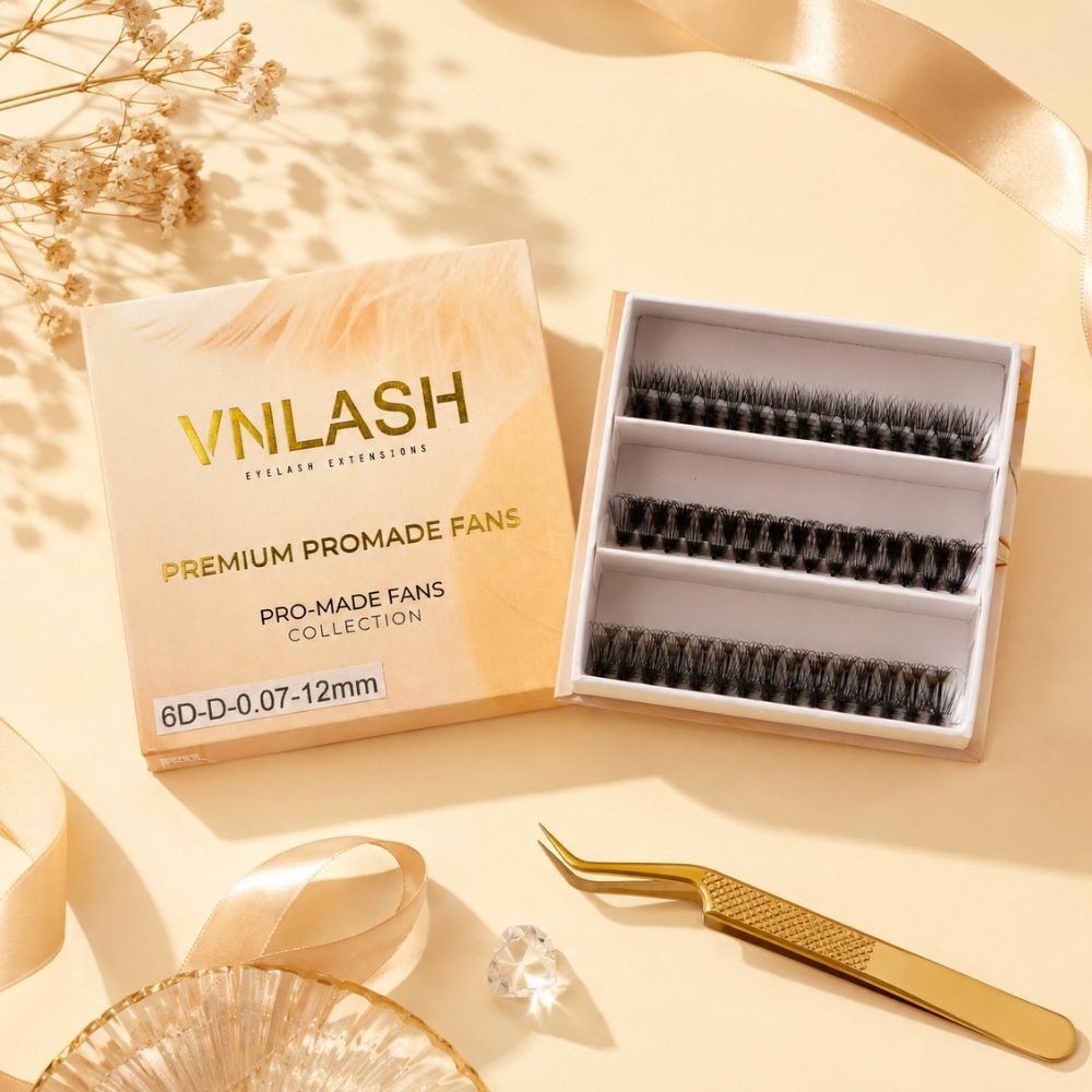 6D Ultra-Speed Premade Fans 3-Compartment Box | Wholesale Lash Supplier