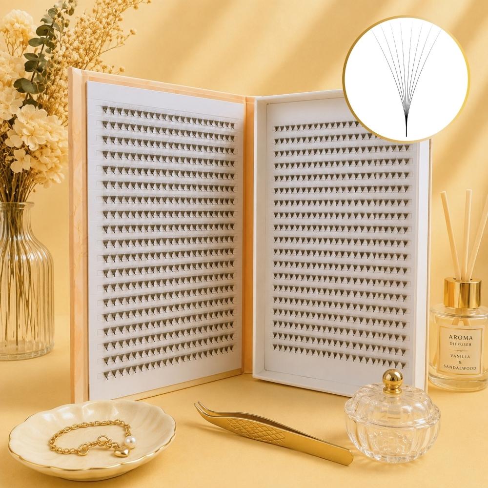 8D Premade Fans 40-Line Tray – 1000 Fans | Export Eyelash Manufacturer