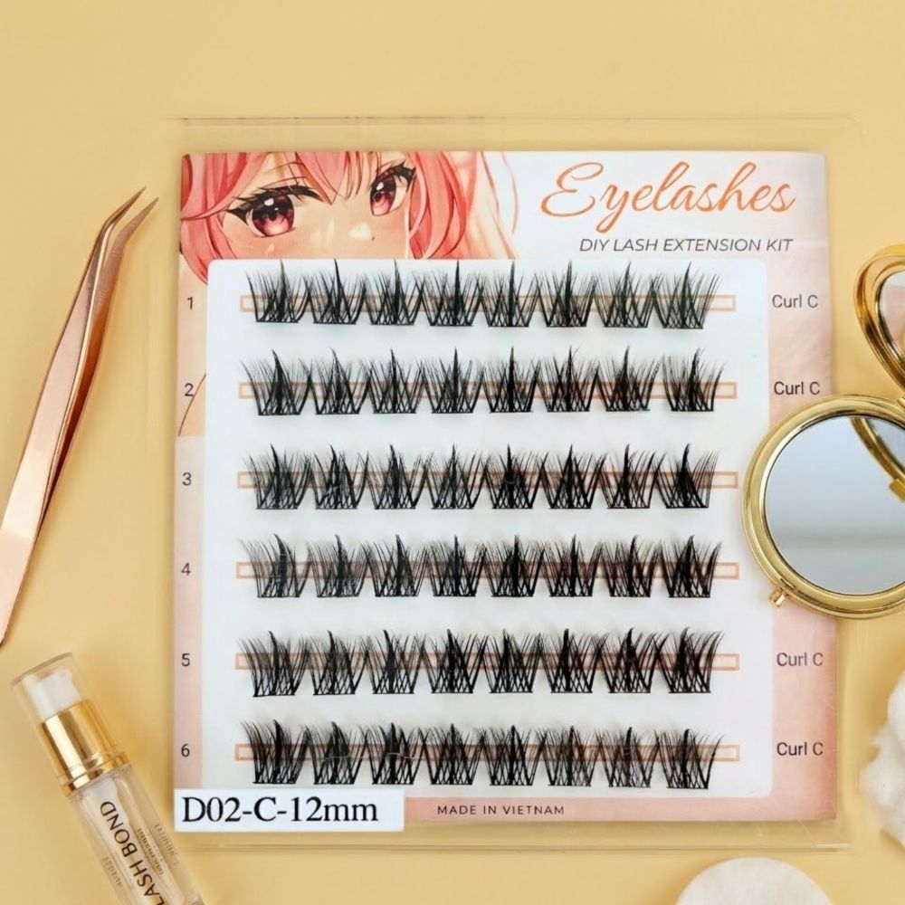 D02 Fluffy Volume Pre-Glued Cluster Lashes | Wholesale Lash Manufacturer