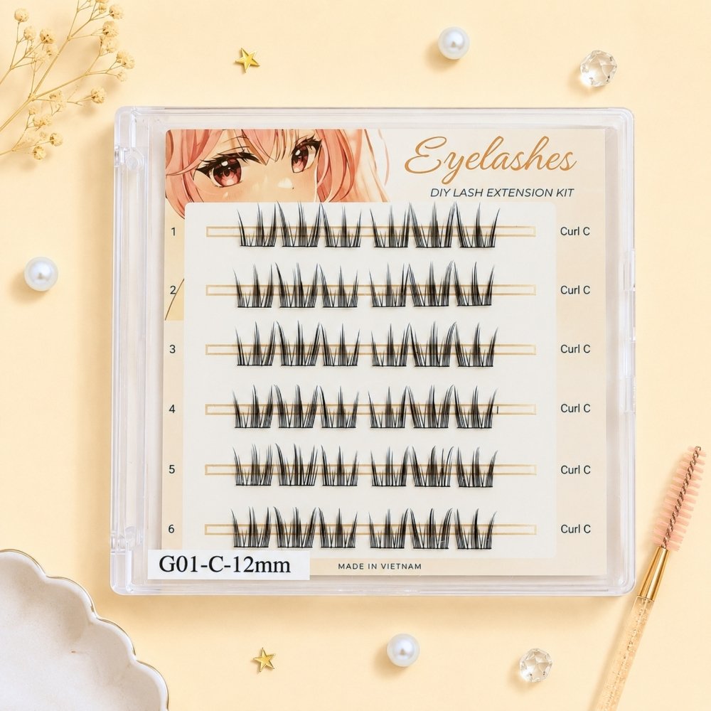 G01 Natural Wispy Cluster Lashes | OEM Lash Cluster Factory