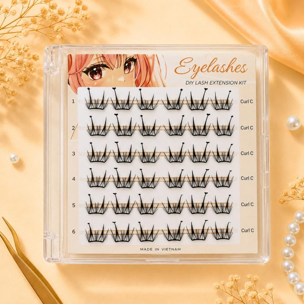 S01 Natural Wispy Cluster Lashes | OEM Lash Cluster Factory